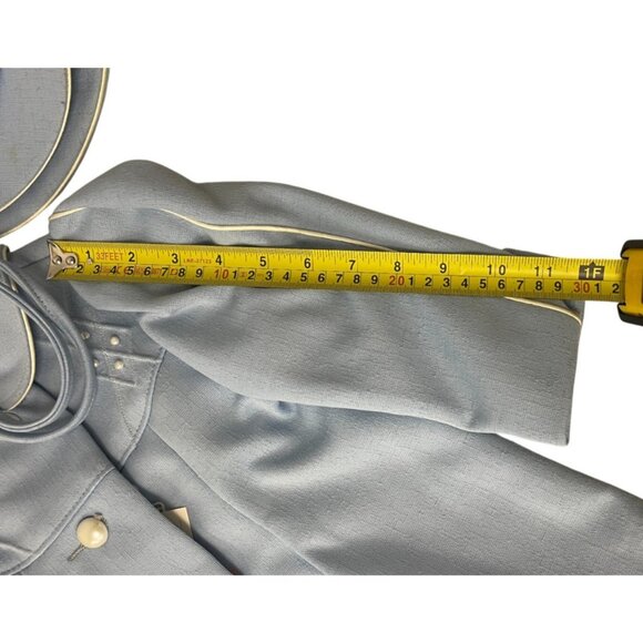 Vintage Cute Togs Girls Dressy Coat Set Size 2 2T Light Blue Matching Hat NWT - Picture 11 of 12